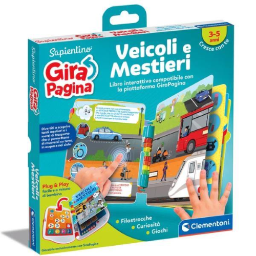CLEMENTONI GIRAPAGINA - LIBRO VEICOLI MESTIERI